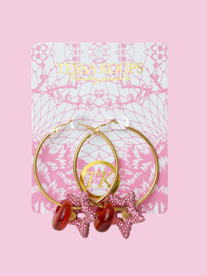 TESSA KOOPS PINK STAR HOOPS OHRRINGE TESSA KOOPS PINK STAR HOOPS OHRRINGE