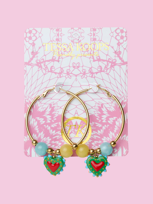 TESSA KOOPS HEARTS HOOPS OHRRINGE