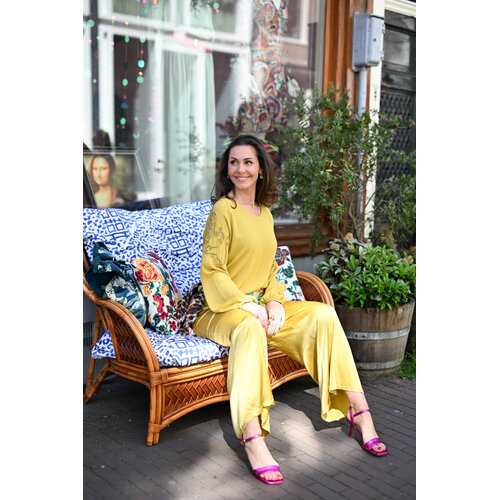 TESSA KOOPS MARLA YELLOW SATIN BROEK TESSA KOOPS MARLA YELLOW SATIN BROEK