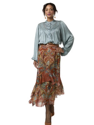 TESSA KOOPS SUZE BLUE SATIN TOP TESSA KOOPS SUZE BLUE SATIN TOP
