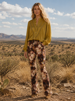 TESSA KOOPS SUZE GREEN SATIN TOP