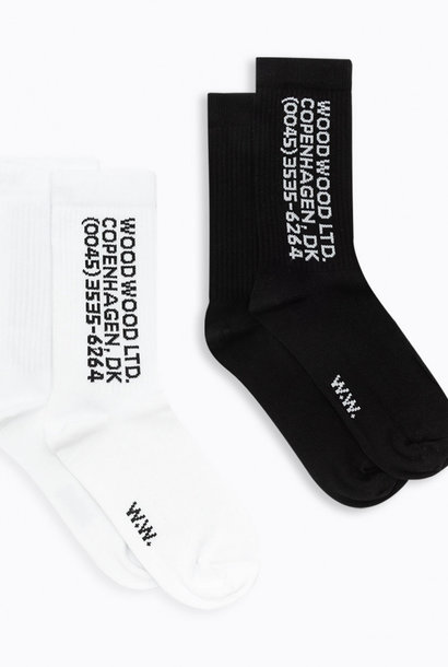 Gail 2-Pack Socks White Black