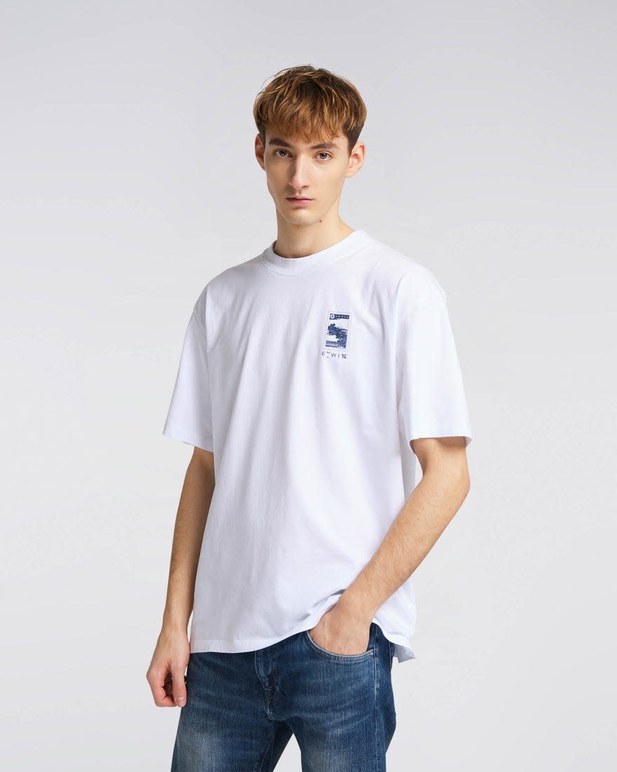Fuji Scenery Print T-Shirt White-4