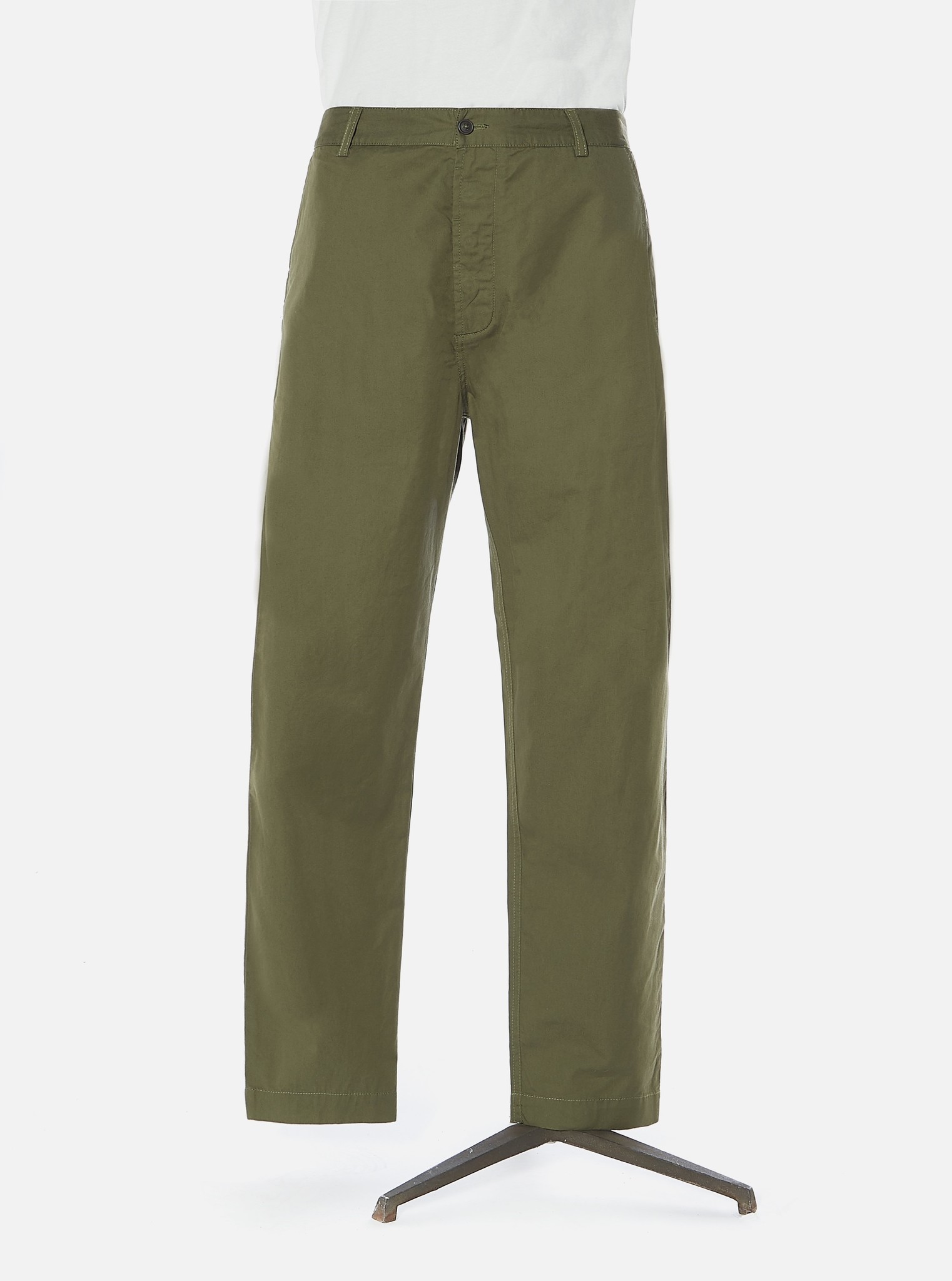Military Chino Fine Cotton Twill Olive Green-1