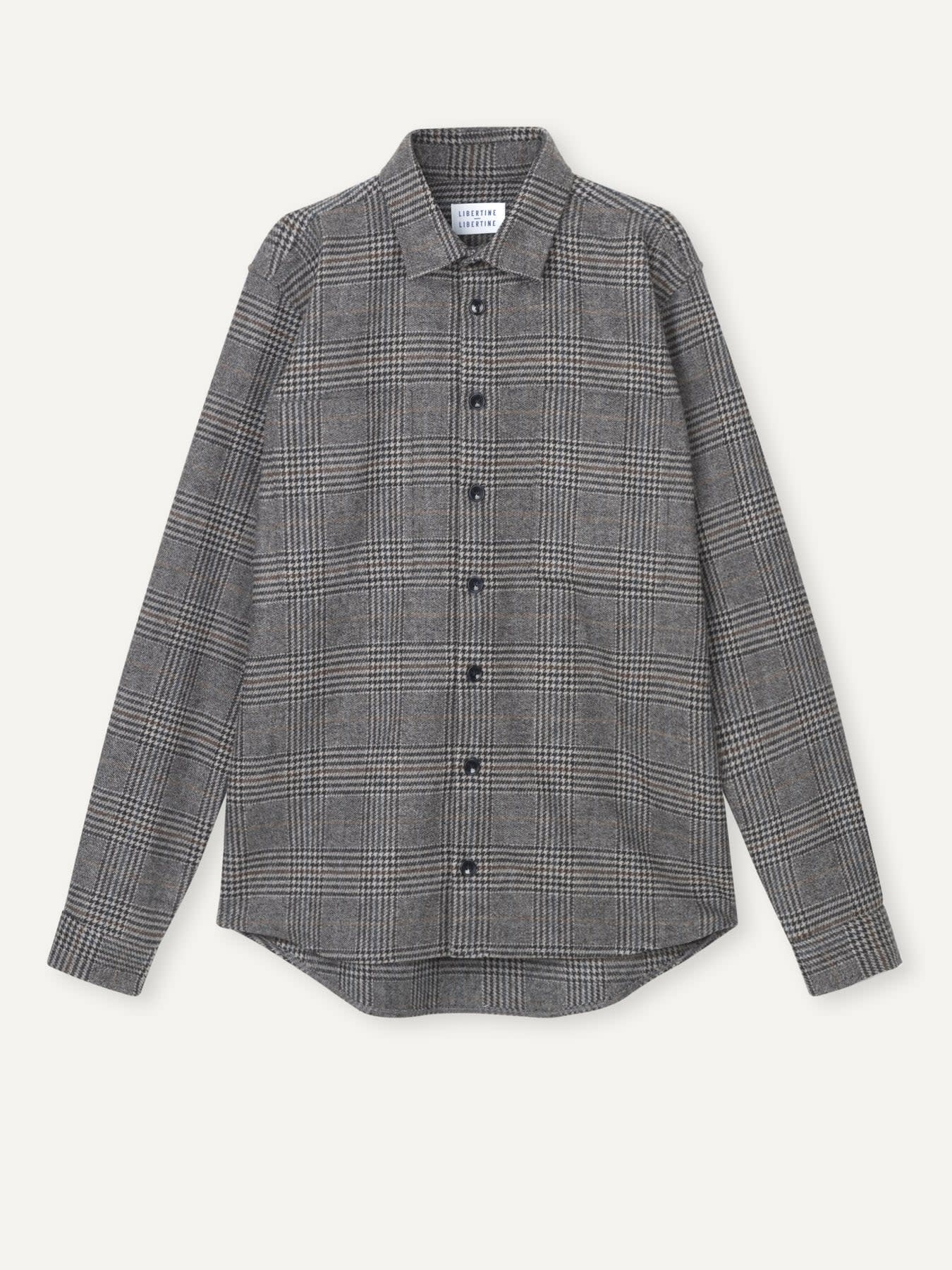 Novel Wool Checker Overshirt Grey-1