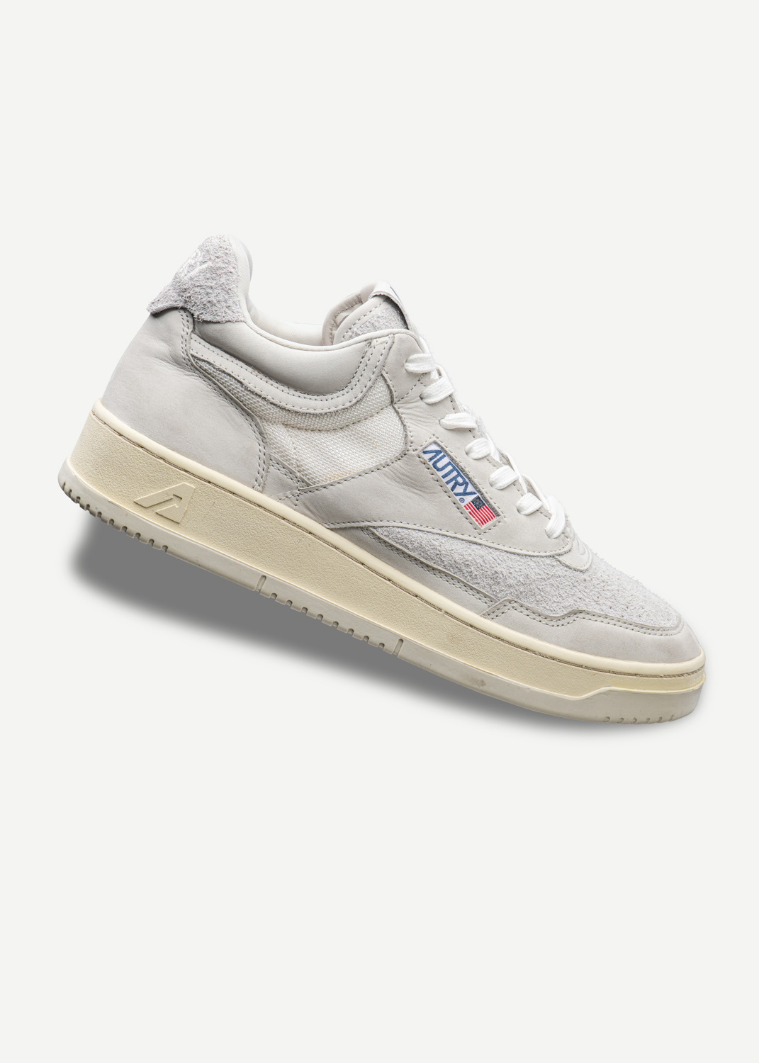 Autry Sneakers US Open Mid Hoog Grijs Leer Heren RAUW.STORE