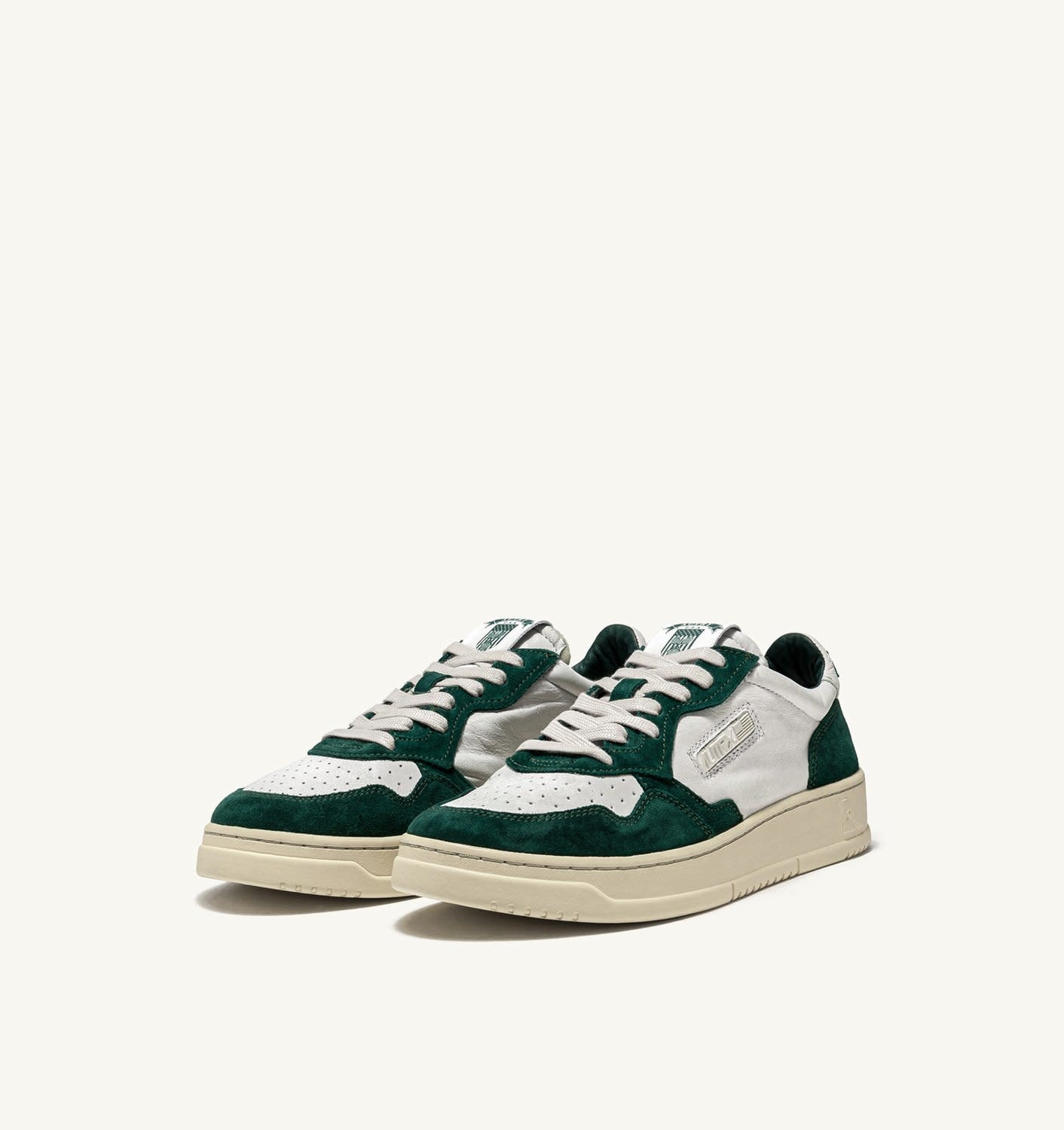 Medalist Low White Green Leather-2