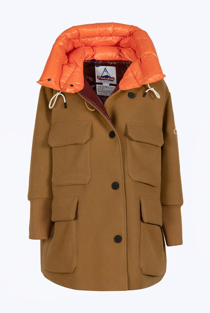 Cheyenne Long Wool Down Parka Brown