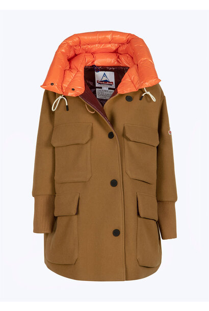 Cheyenne Long Wool Down Parka Brown