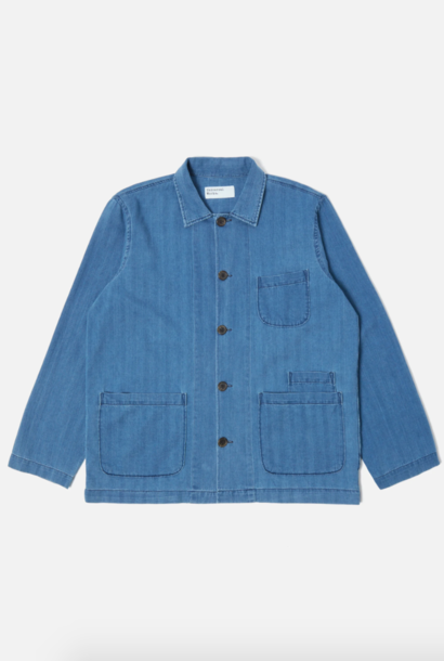 Bakers Overshirt Herringbone Faded Indigo