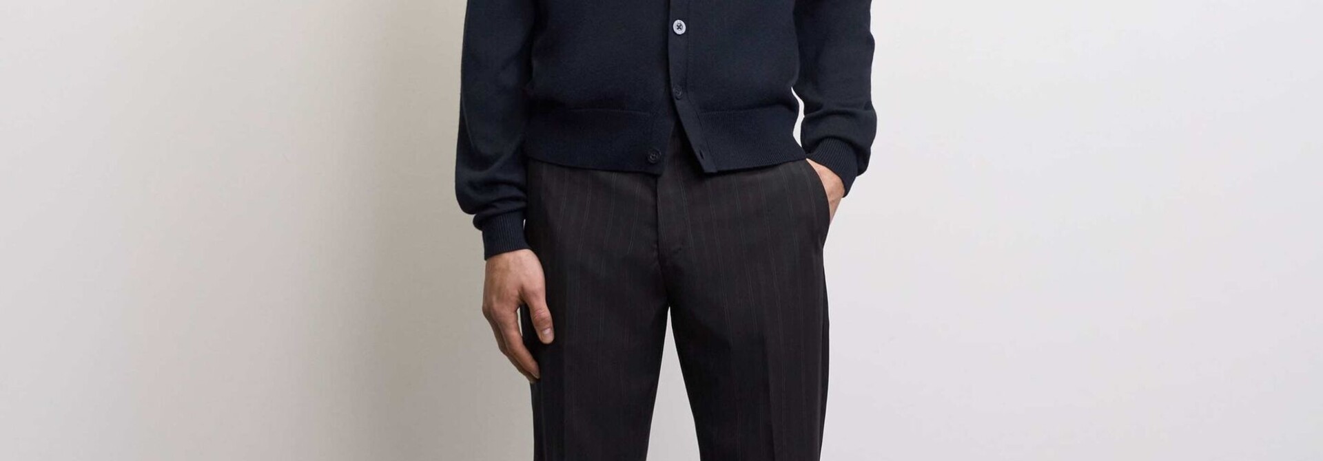 Natte Cardigan Light Ink Men