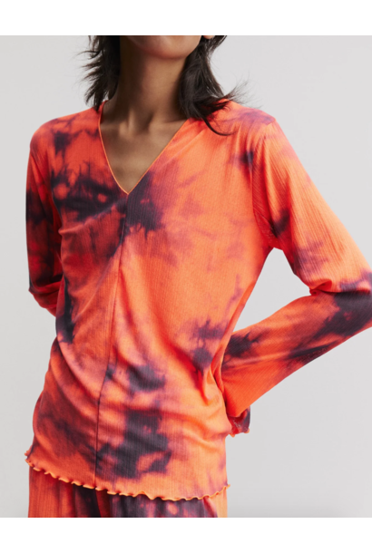Harlow Top Tie Dye AOP/Oranje Clown