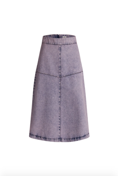 Lunar Kleur Denim Rok Vintage Paars