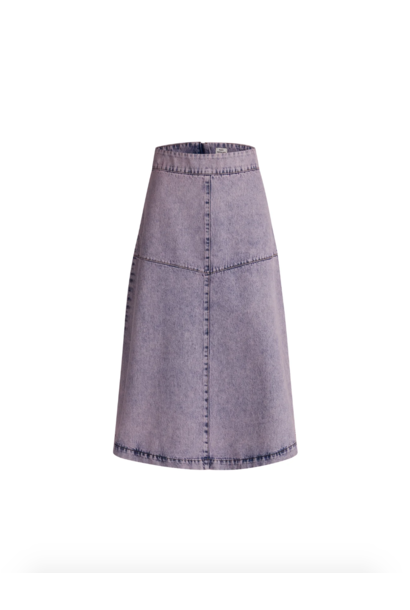 Lunar Kleur Denim Rok Vintage Paars