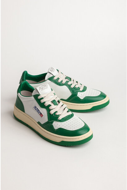 Medalist Laag Wit Groen Leer Heren WB03