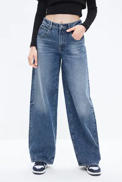 Vintage Loose Fit Wide-Leg Blue Jeans