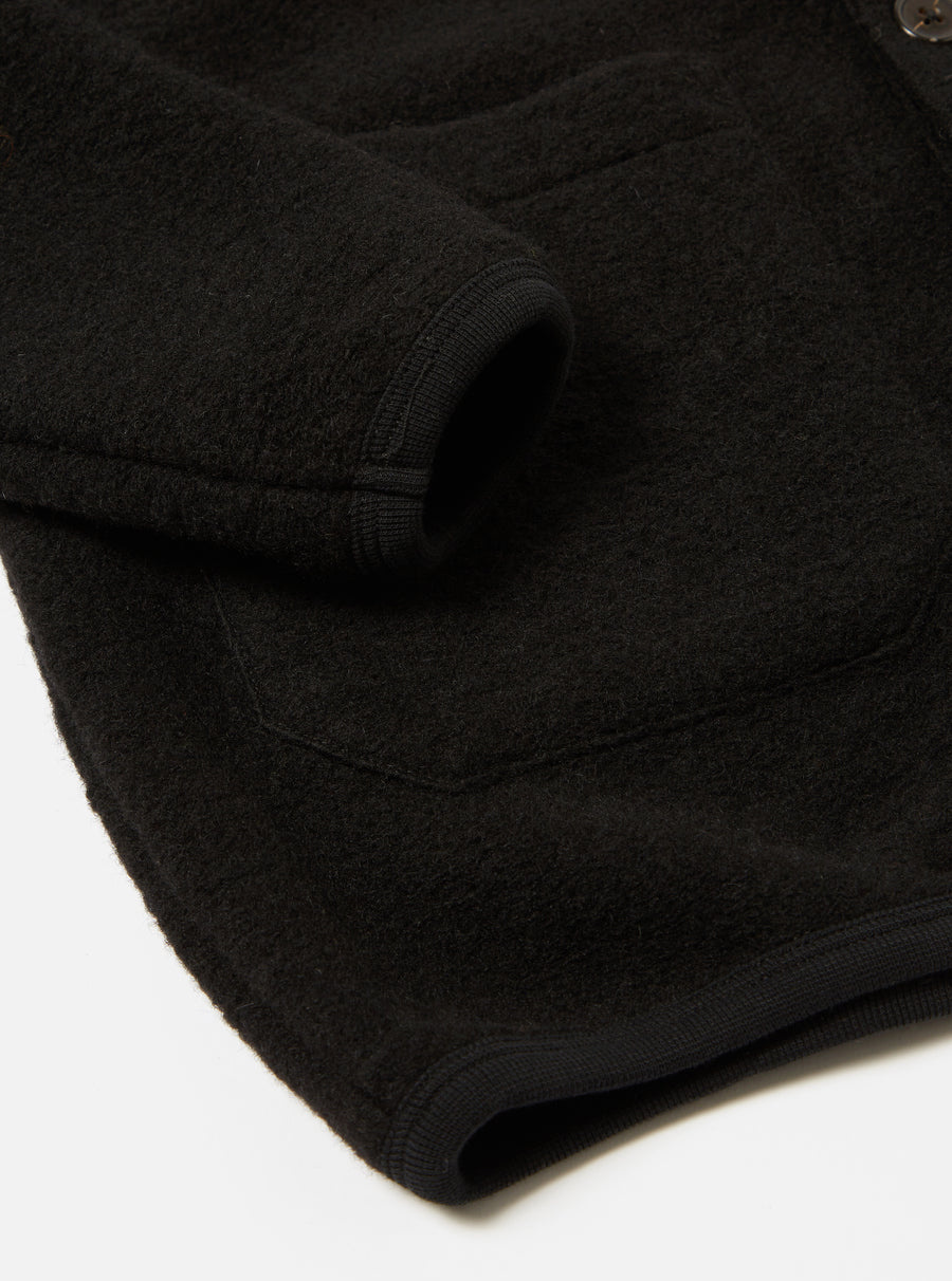 Cardigan Wool Fleece Black-4