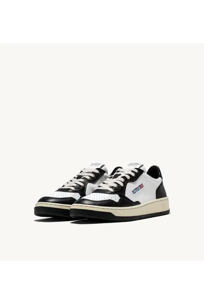 Medalist Laag Wit Zwart Leer Dames WB01