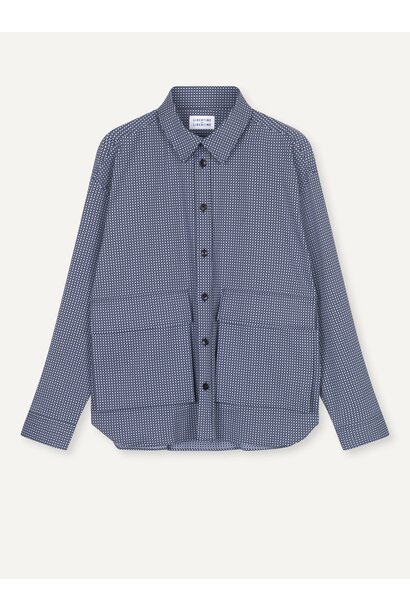 Obstacle Zomer Jas Donker Blauw Jacquard Heren