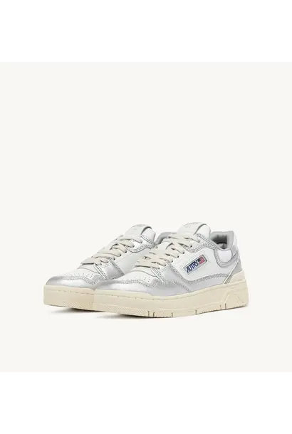 CLC Laag Wit Leer Met Silver Dames  MB02