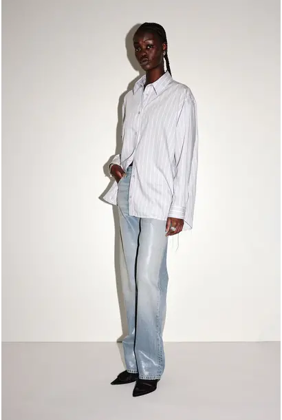 Zara Shirt Blue White Stripe