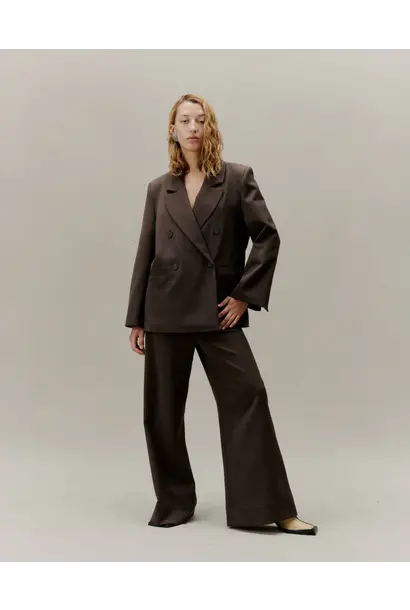 Haze Blazer Donker Bruin Melange 3486