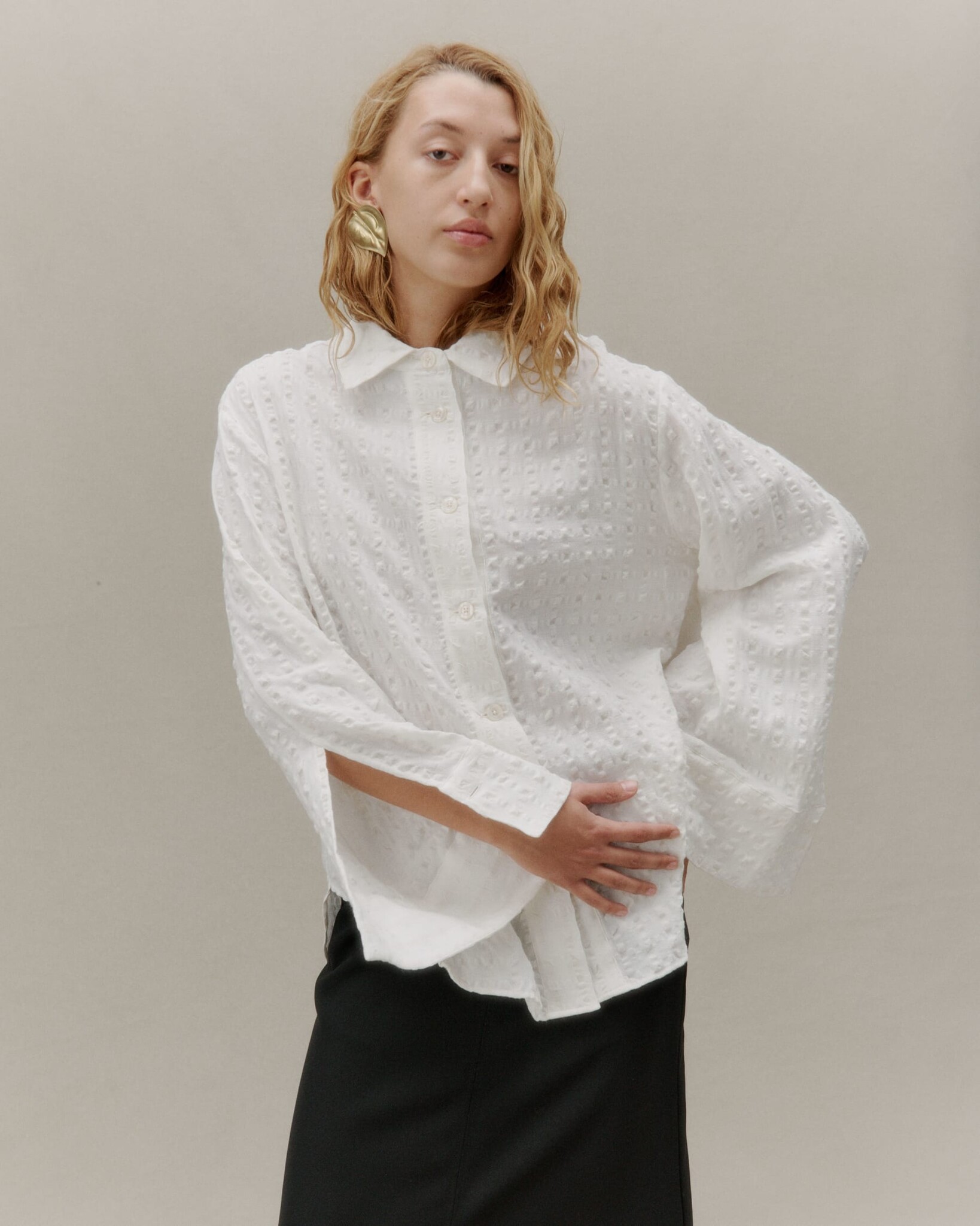 Helder Off White Dames Shirt 3509-1