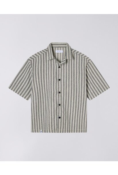 Saga Shirt SS Grid Stripe White