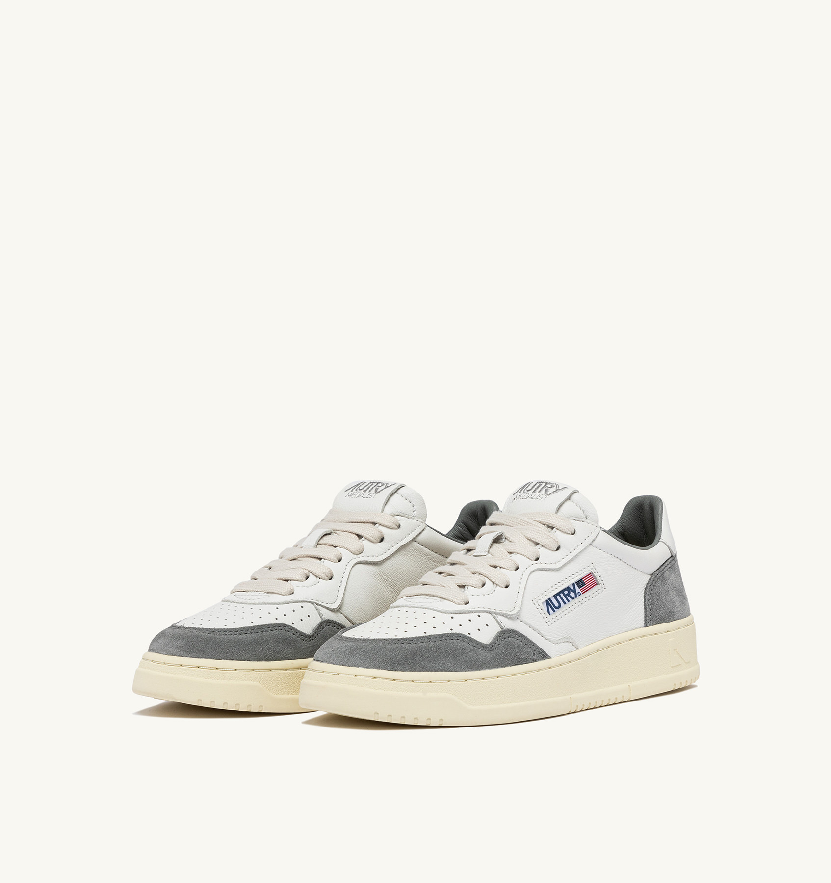Medalist Low Goat/Suede Wht/Grey GS37-1