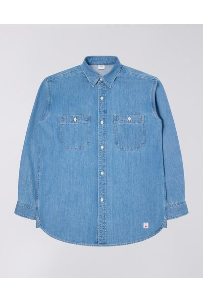 Work Shirt Light Blue Used Denim