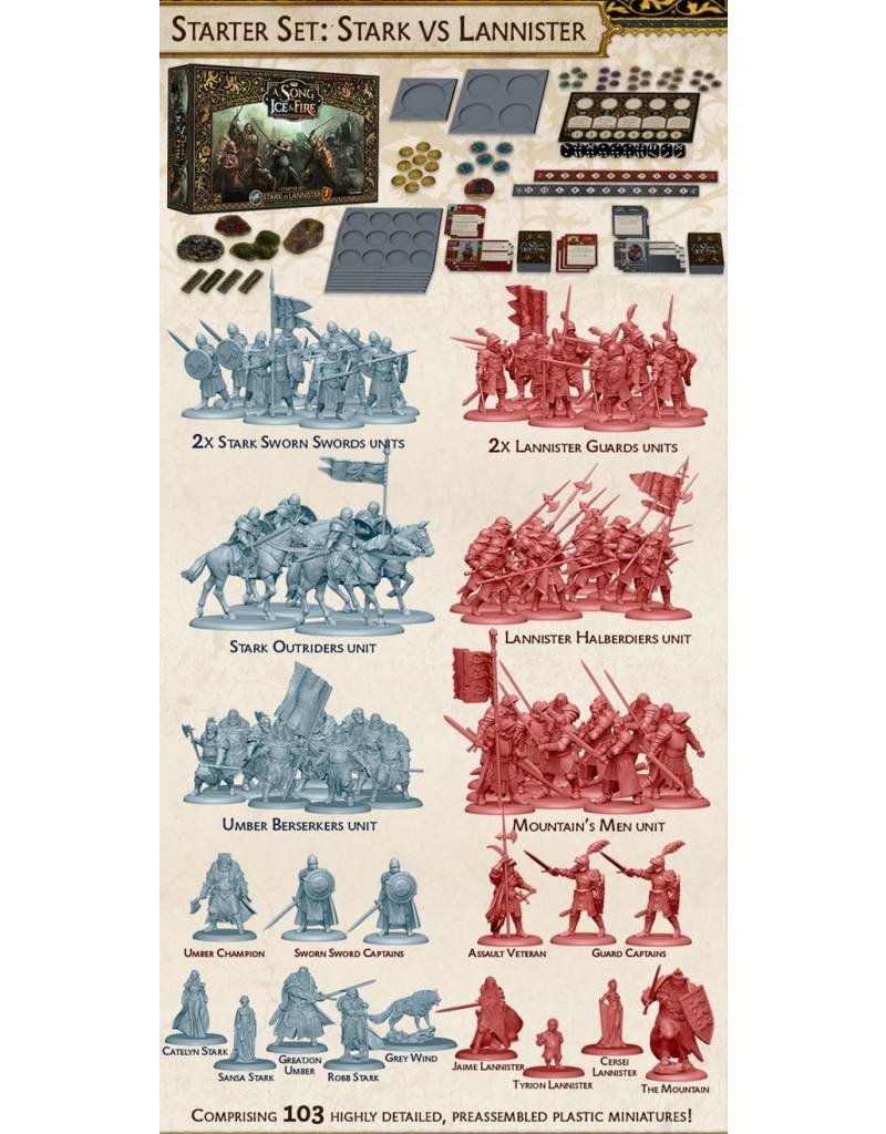 Buy Stark vs Lannister Starter Set Online Game Of Thrones CMON Ltd Goblin Gaming