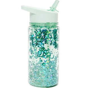 Copy of drinkfles dusty aqua glitter