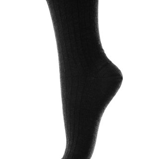 718 wool rib socks 8 black