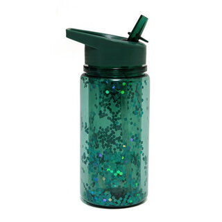 drinkfles groen glitter