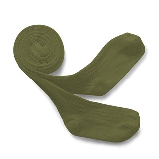 Collégien Ribbed Tights, Dark Green - Extra-soft Egyptian cotton! girl