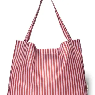 Red Lilac Striped Grocery Bag