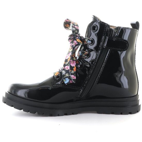 Porté shoes 21521 combat boot black patent