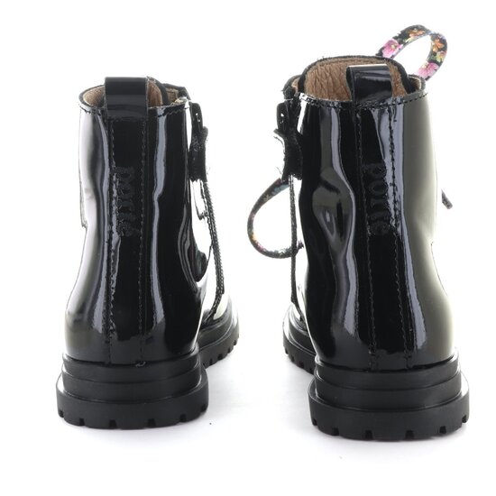Porté shoes 21521 combat boot black patent