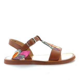 plagette papillon nappa caramel multi