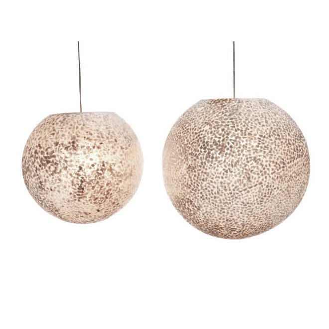 Villaflor schelpenlamp - Wangi White - hanglamp - Hangende bol - Ø 50 cm