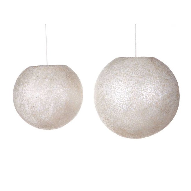 Villaflor schelpenlamp - Wangi White - hanglamp - Hangende bol - Ø 50 cm