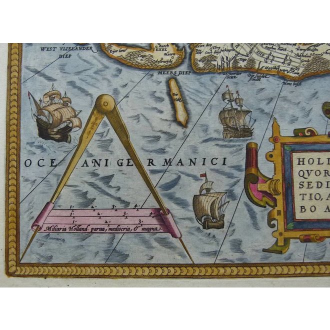 Verkocht - Collectie Gouldmaps - Holland; A. Ortelius - Hollandiae Antiquorum (..) - 1584