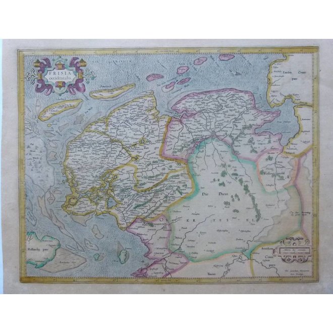 Collectie Gouldmaps - Friesland, Groningen, Drenthe; H. Hondius / G. Mercator - Frisia Occidentalis - 1633