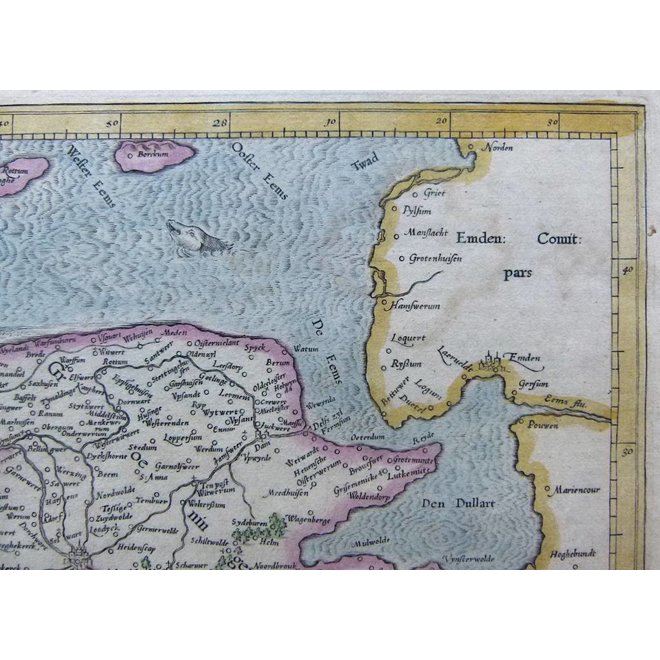 Collectie Gouldmaps - Friesland, Groningen, Drenthe; H. Hondius / G. Mercator - Frisia Occidentalis - 1633