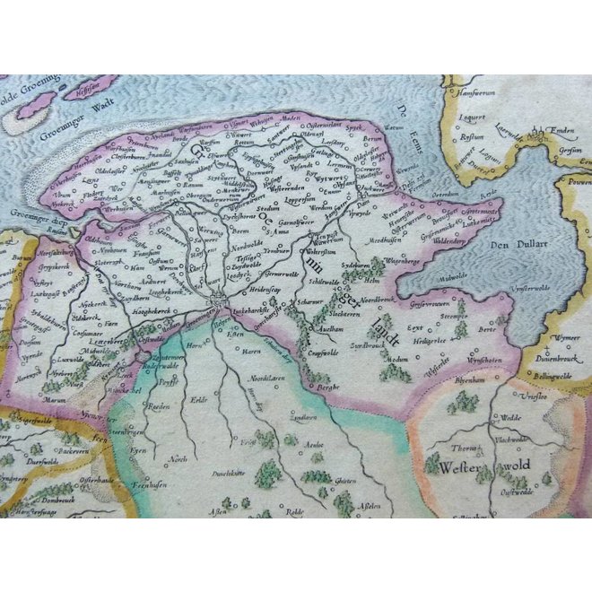 Collectie Gouldmaps - Friesland, Groningen, Drenthe; H. Hondius / G. Mercator - Frisia Occidentalis - 1633