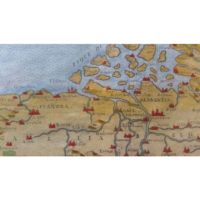 Collectie Gouldmaps - De lage landen; G. Ruscelli - Flandra Brabantia et Holanda Nvova - 1574