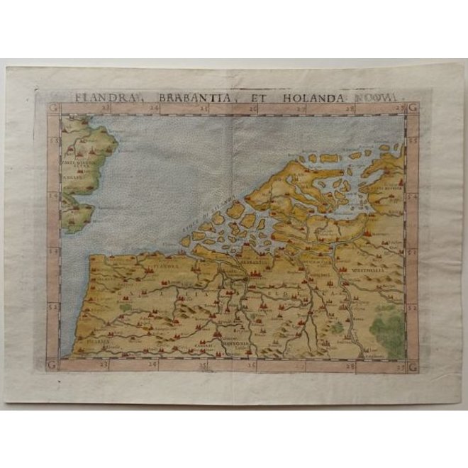 Collectie Gouldmaps - De lage landen; G. Ruscelli - Flandra Brabantia et Holanda Nvova - 1574