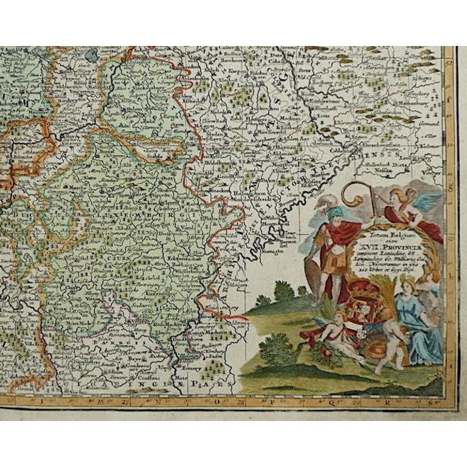 Verkocht - Collectie Gouldmaps - XVII Provinciën; M. Seutter - XVII Provinciae Belgii sive Germeniae Inferioris. - 1745