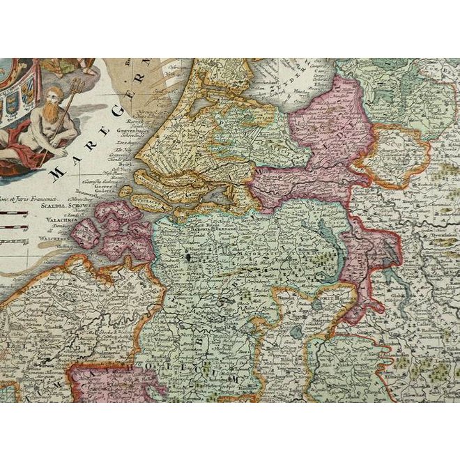 Verkocht - Collectie Gouldmaps - XVII Provinciën; M. Seutter - XVII Provinciae Belgii sive Germeniae Inferioris. - 1745