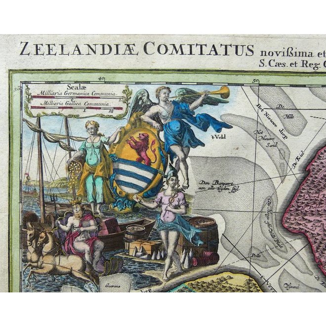 Verkocht - Collectie Gouldmaps - Zeeland; Seutter M. - Zeelandiae Comitatus (..) - 1734